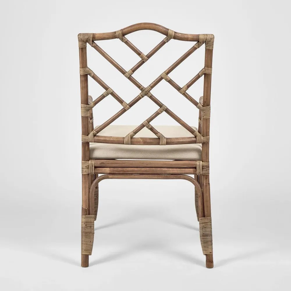 Dynasty Hamptons Style British Colonial Dining Carver Chair Natural, L 57cm W 60cm H 100cm (RRP $799) - Image 4