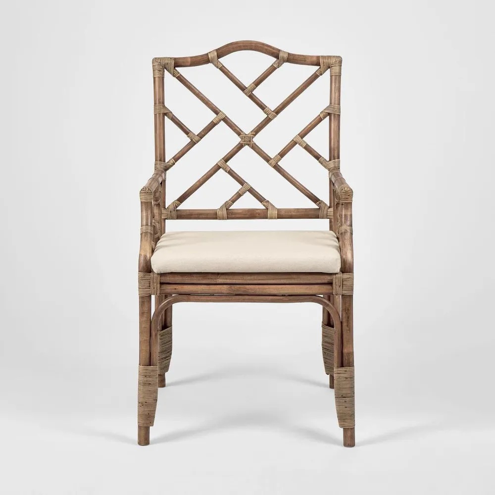 Dynasty Hamptons Style British Colonial Dining Carver Chair Natural, L 57cm W 60cm H 100cm (RRP $799) - Image 2