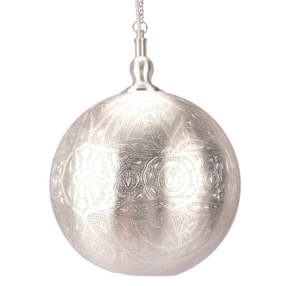 Moroccan Ball Ceiling Pendant Medium Silver (RRP $1430) - Image 4