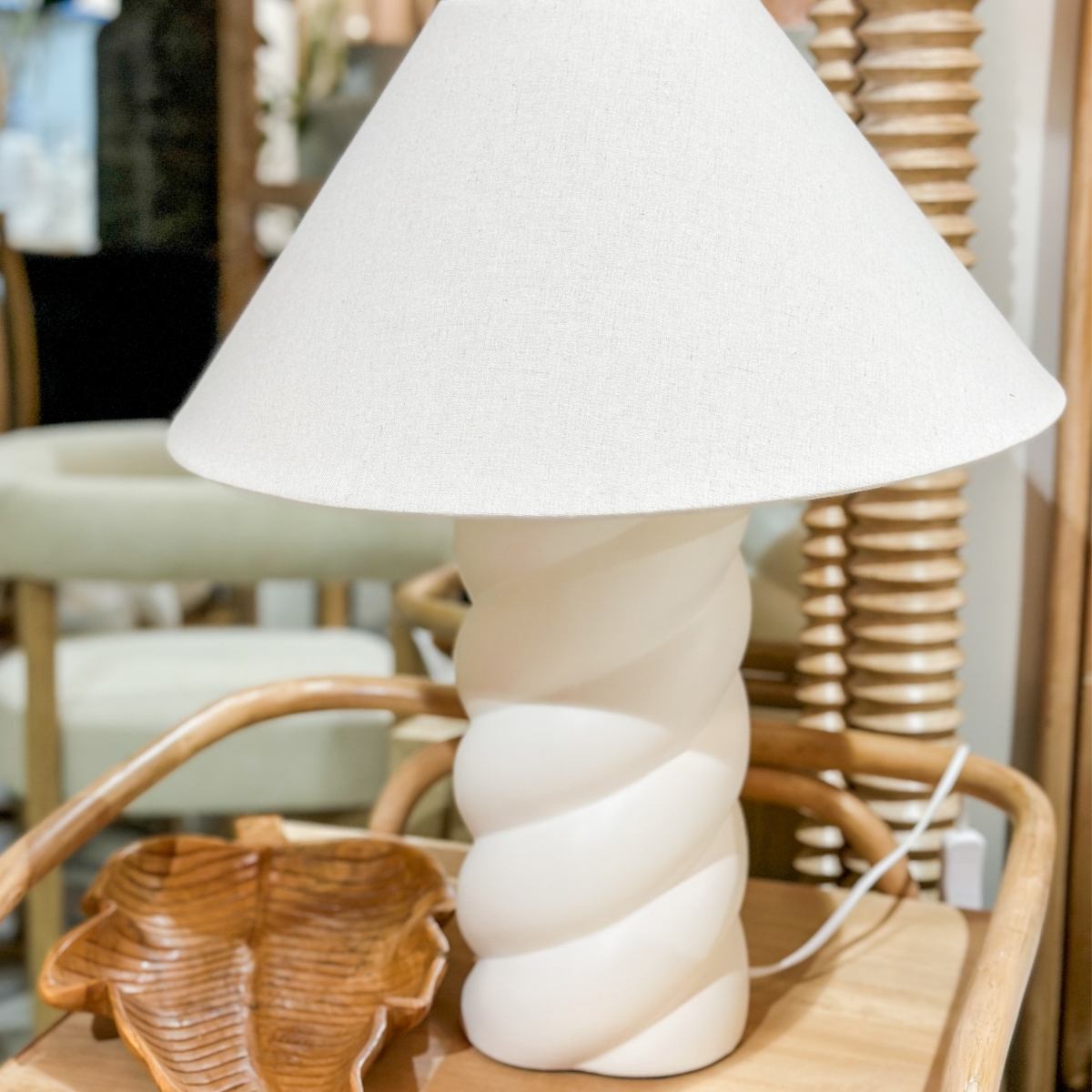Twist Column Lamp & Shade (RRP $308) - Image 2