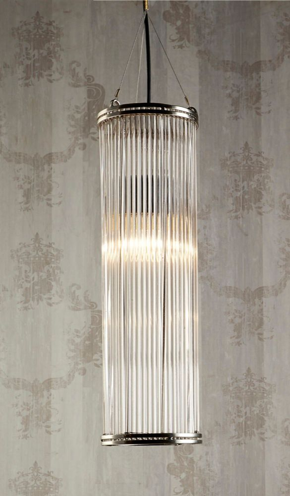 Verre Glass Ceiling Pendant Large Nickel (RRP $605) - Image 2