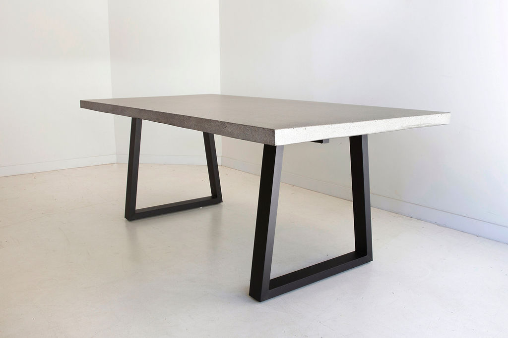 1.8m Sierra Elkstone Rectangular Dining Table – Speckled Grey with Black Powder Coated Legs - Image 4