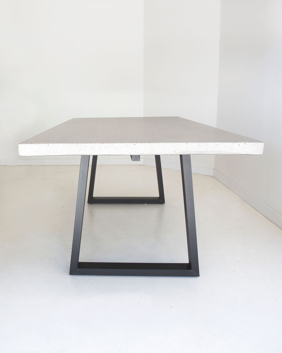 2.0m Sierra Elkstone Rectangular Dining Table – Speckled Grey with Black Powder Coated Legs - Image 8