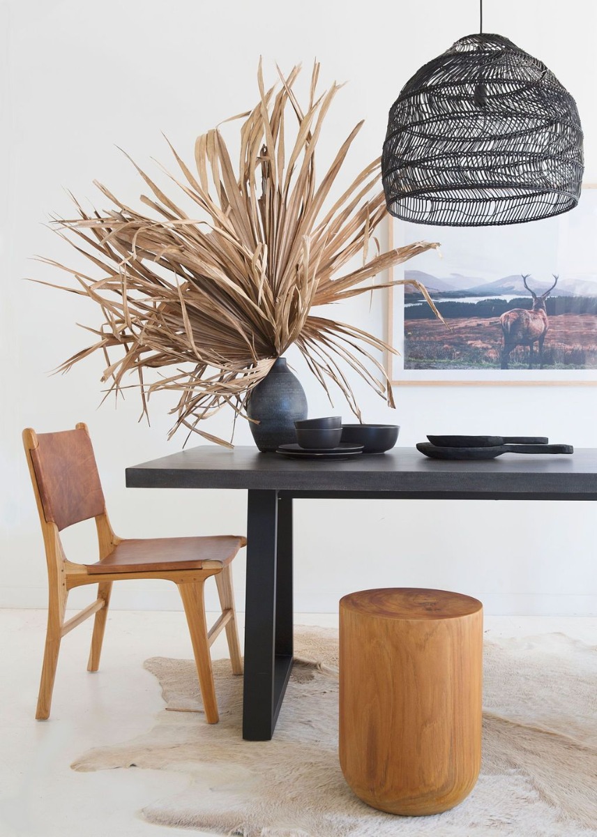 1.8m Sierra Elkstone Rectangular Dining Table – Ebony Black with Black Powder Coated Legs - Image 6