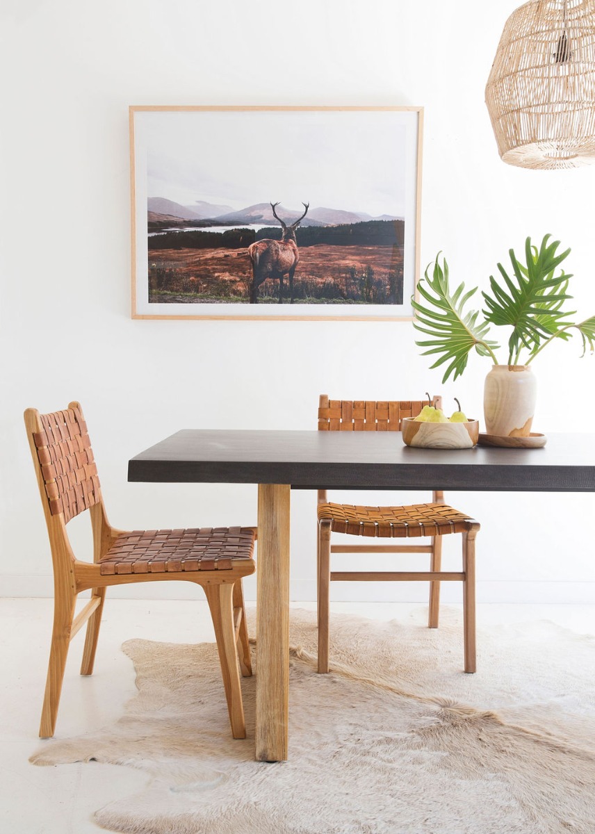 2.0m Sierra Elkstone Rectangular Dining Table – Ebony Black with Light Honey Legs - Image 9