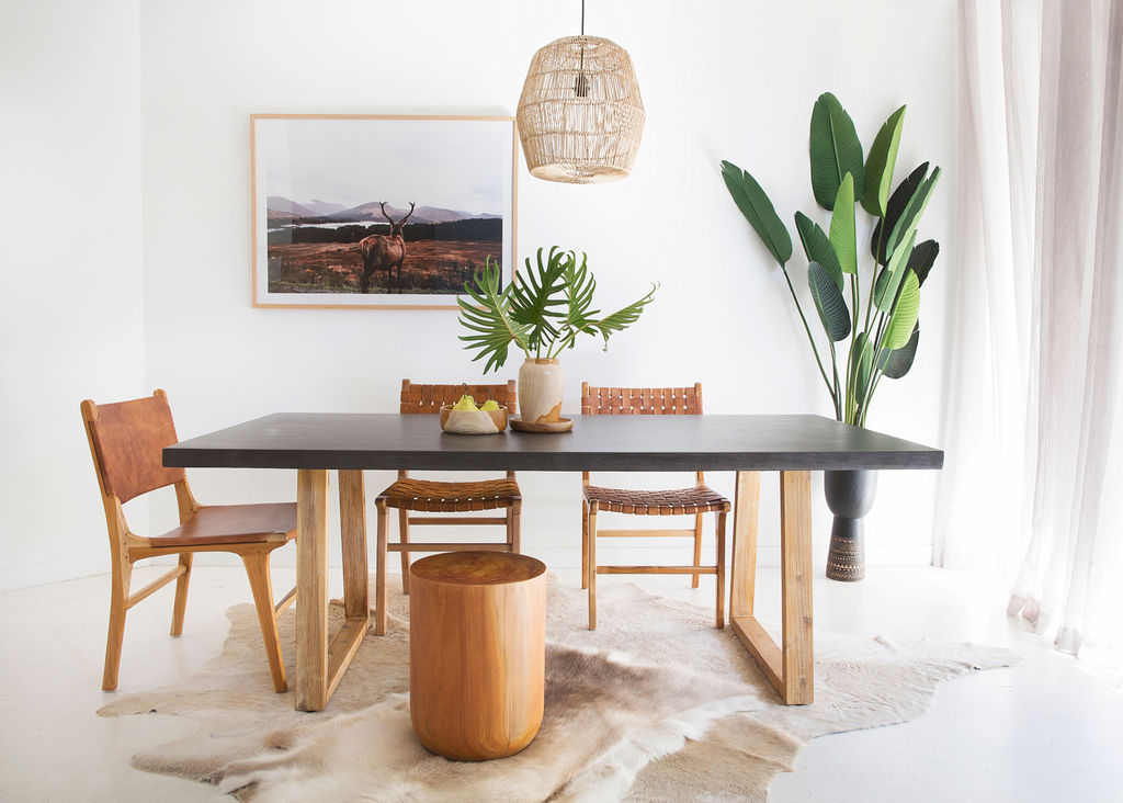 2.0m Sierra Elkstone Rectangular Dining Table – Ebony Black with Light Honey Legs - Image 10