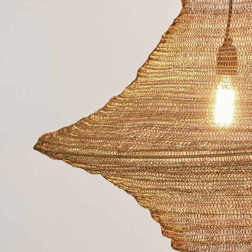 Santa Monica Hanging Lamp Antique Brass (RRP $715) - Image 2