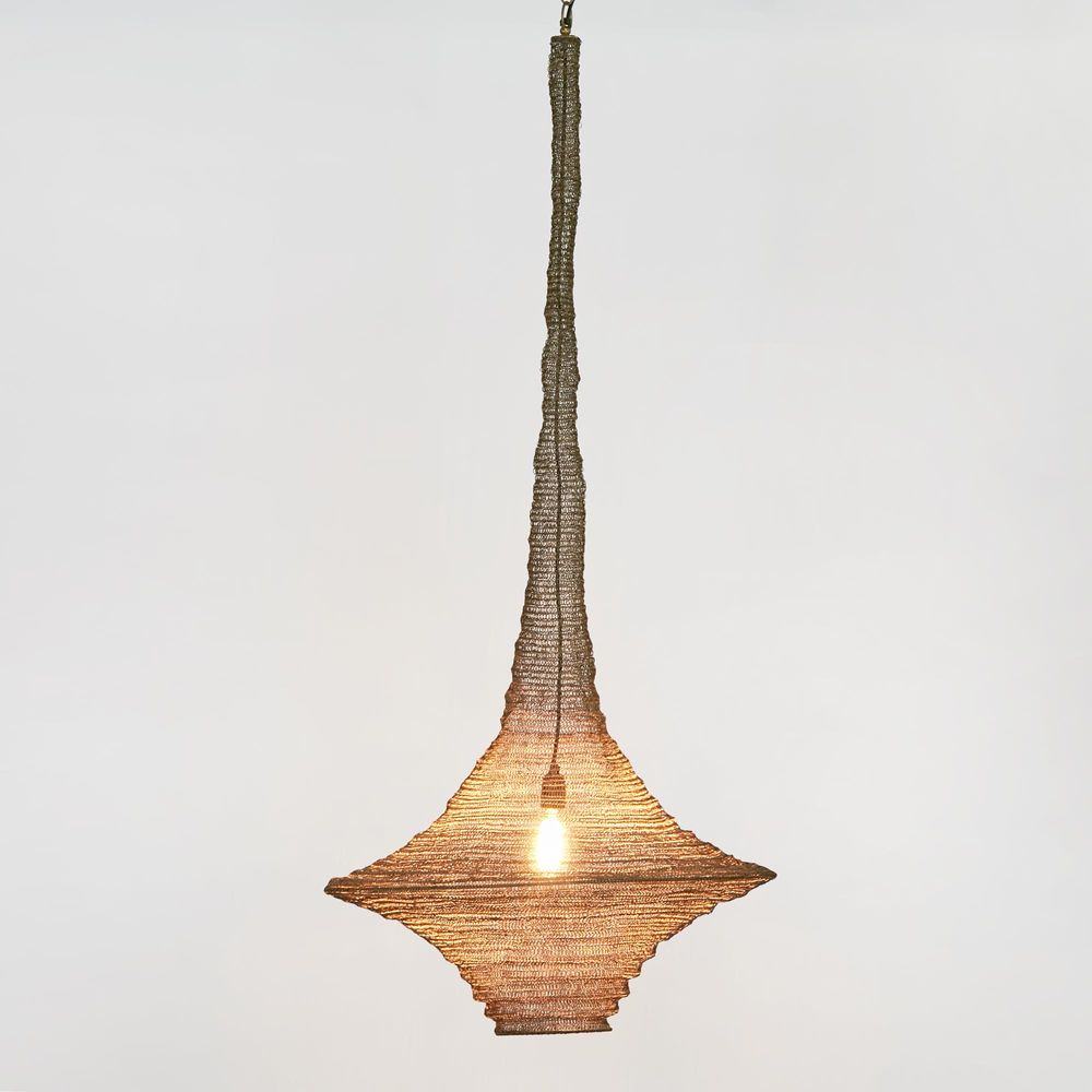 Santa Monica Hanging Lamp Antique Brass (RRP $715) - Image 3