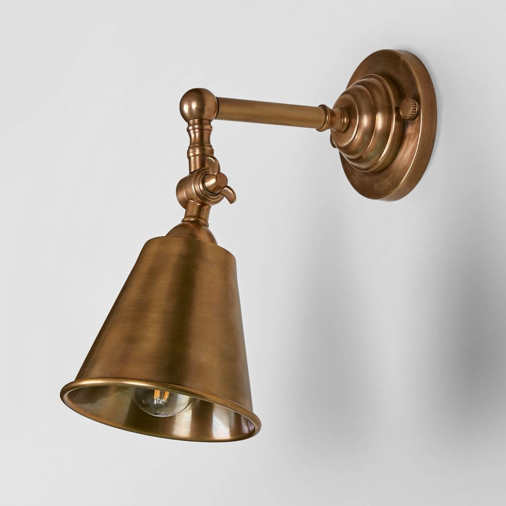 Utopia Wall Light with Metal Shade Antique Brass (RRP $418) - Image 3