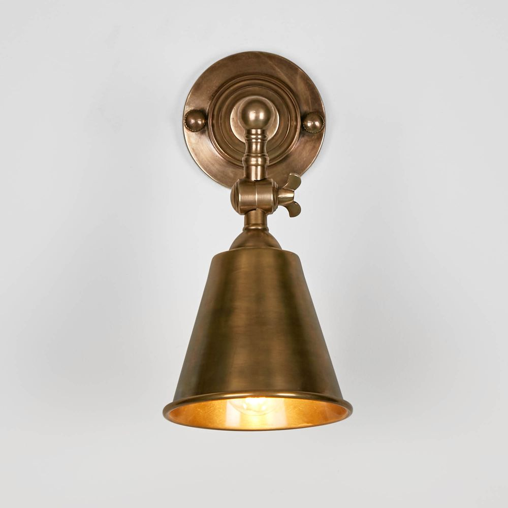 Utopia Wall Light with Metal Shade Antique Brass (RRP $418) - Image 2