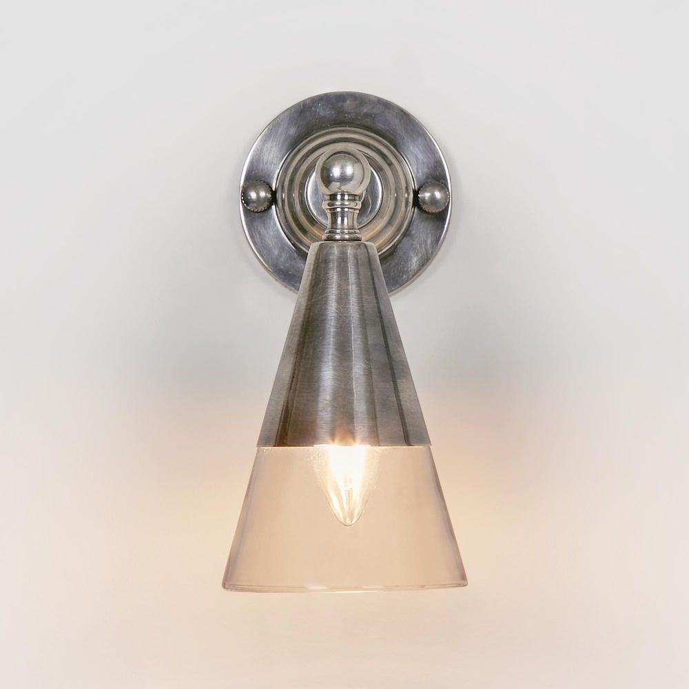 Otto Wall Light With Glass Shade Antique Silver (RRP $363) - Image 3
