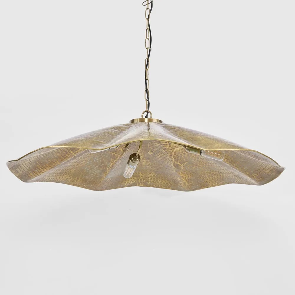 Melville Ceiling Pendant Hammered Antique Brass, D 111cm W 100cm H 25cm (RRP $2499) - Image 2