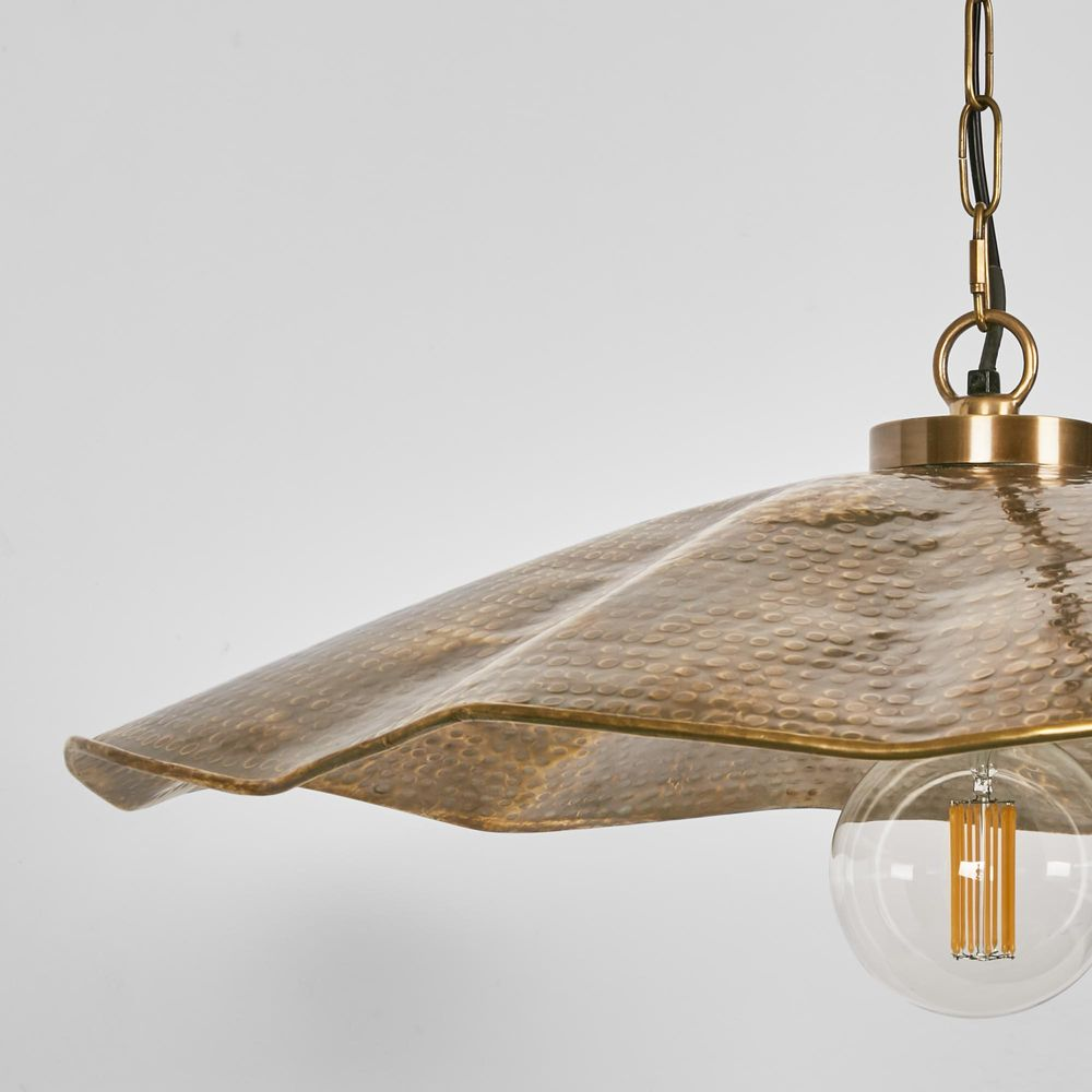 Melville Ceiling Pendant Hammered Antique Brass, D 71cm W 86cm H 20cm (RRP $1499) - Image 2