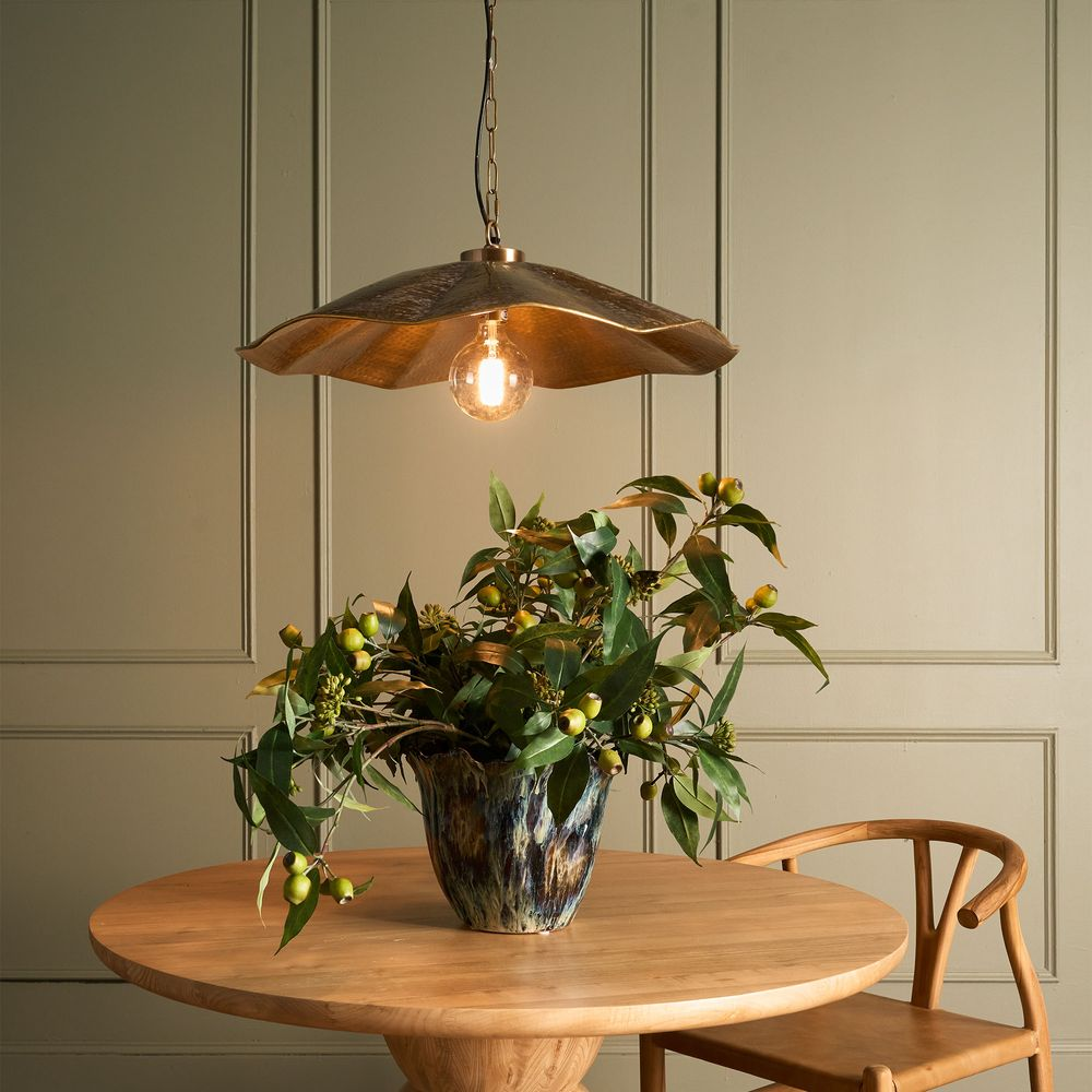 Melville Ceiling Pendant Hammered Antique Brass, D 71cm W 86cm H 20cm (RRP $1499) - Image 3