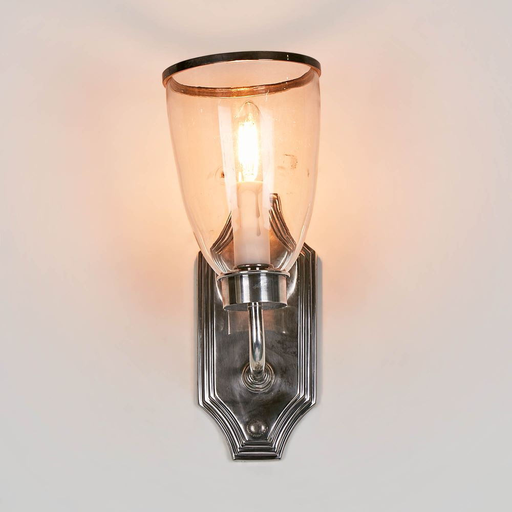 Westbrook Wall Light with Glass Shade Antique Silver (RRP $341) - Image 3
