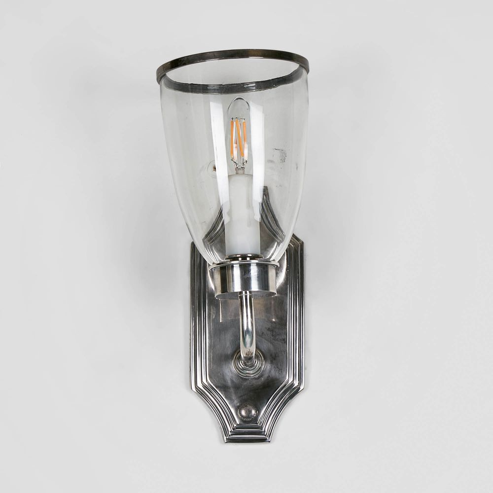 Westbrook Wall Light with Glass Shade Antique Silver (RRP $341) - Image 2