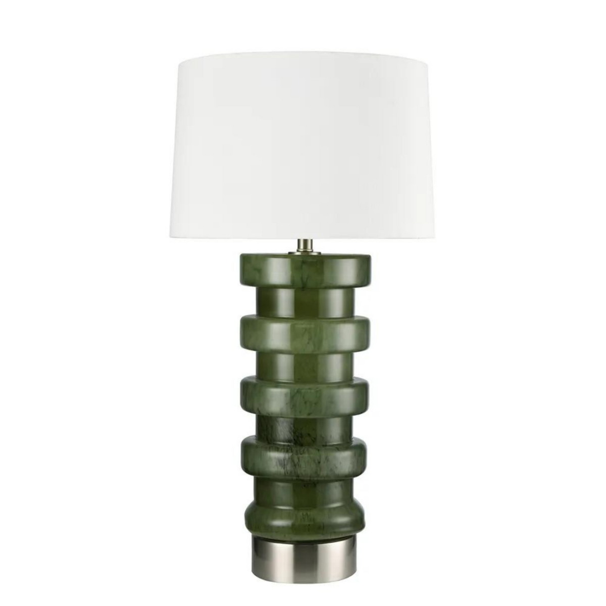 Remy Green Glass Table Lamp & White Shade (RRP $396) - Image 2
