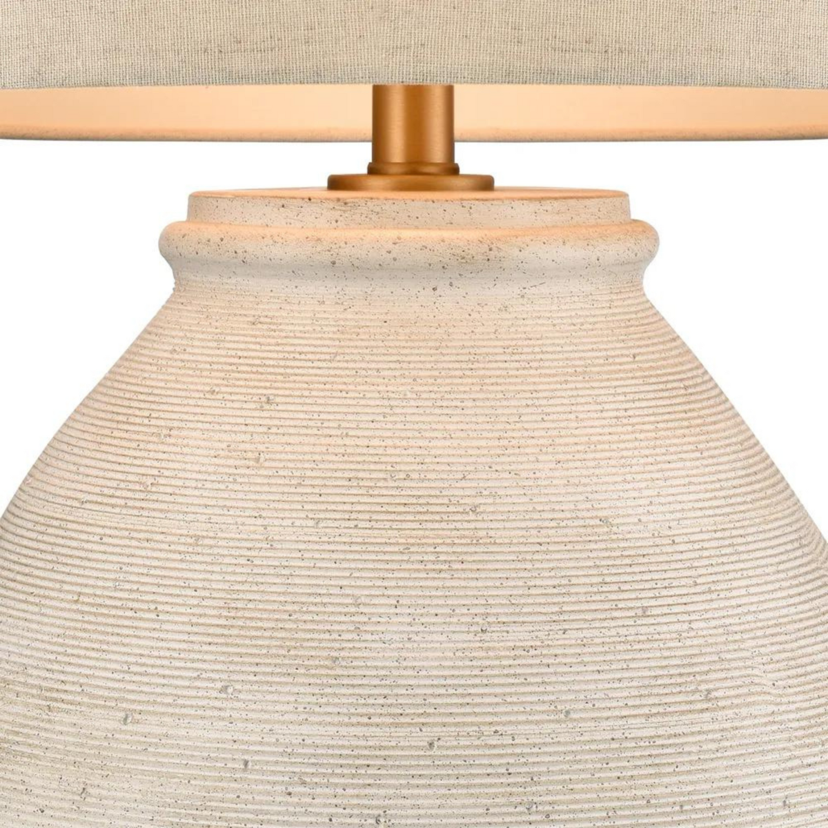 Forbes White Sandstone Table Lamp & Linen Shade (RRP $349.8) - Image 2