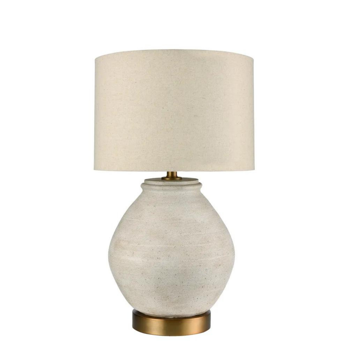 Forbes White Sandstone Table Lamp & Linen Shade (RRP $349.8) - Image 3