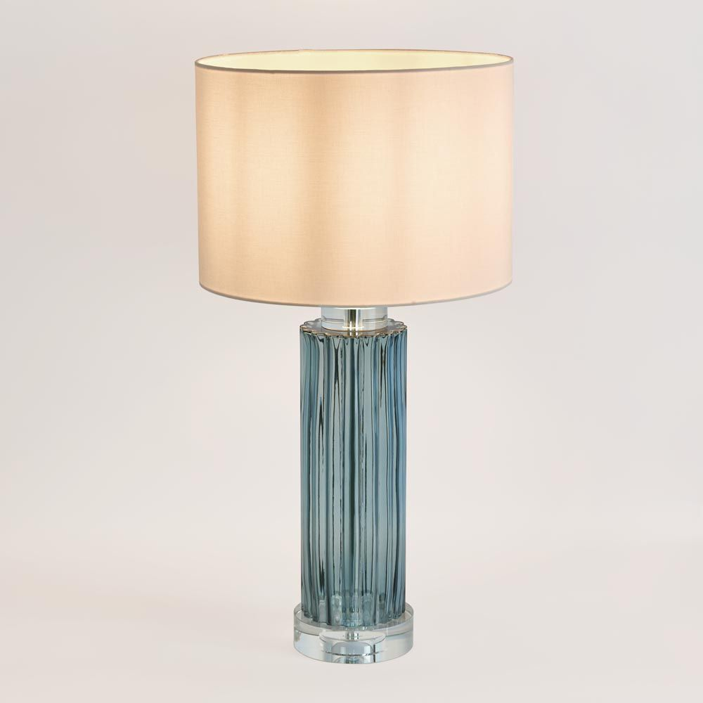 Serento Blue Glass Table Lamp & White Shade (RRP $371.80) - Image 4