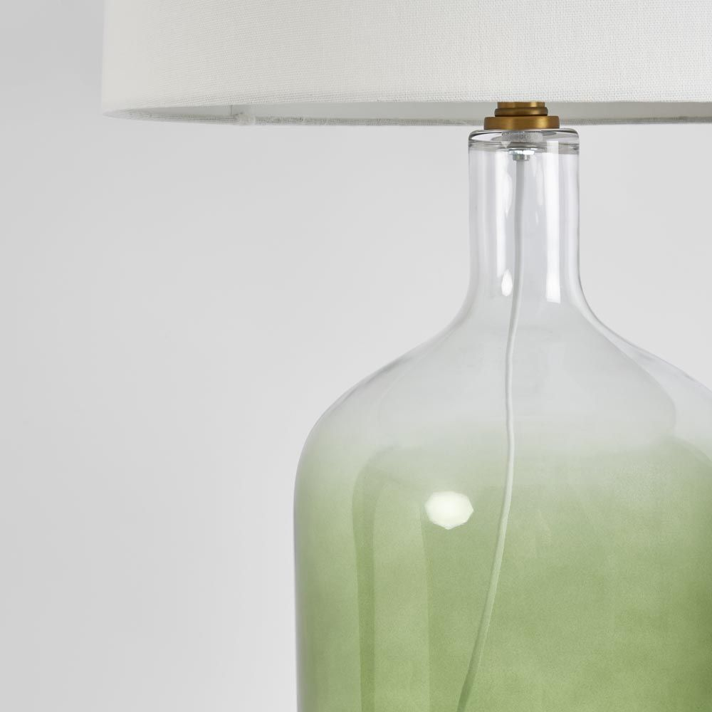 Henley Green Glass Table Lamp & White Shade (RRP $396) - Image 2
