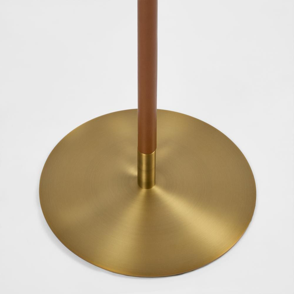 Huntley Leather & Brass Floor Lamp & Linen Shade (RRP $649) - Image 3