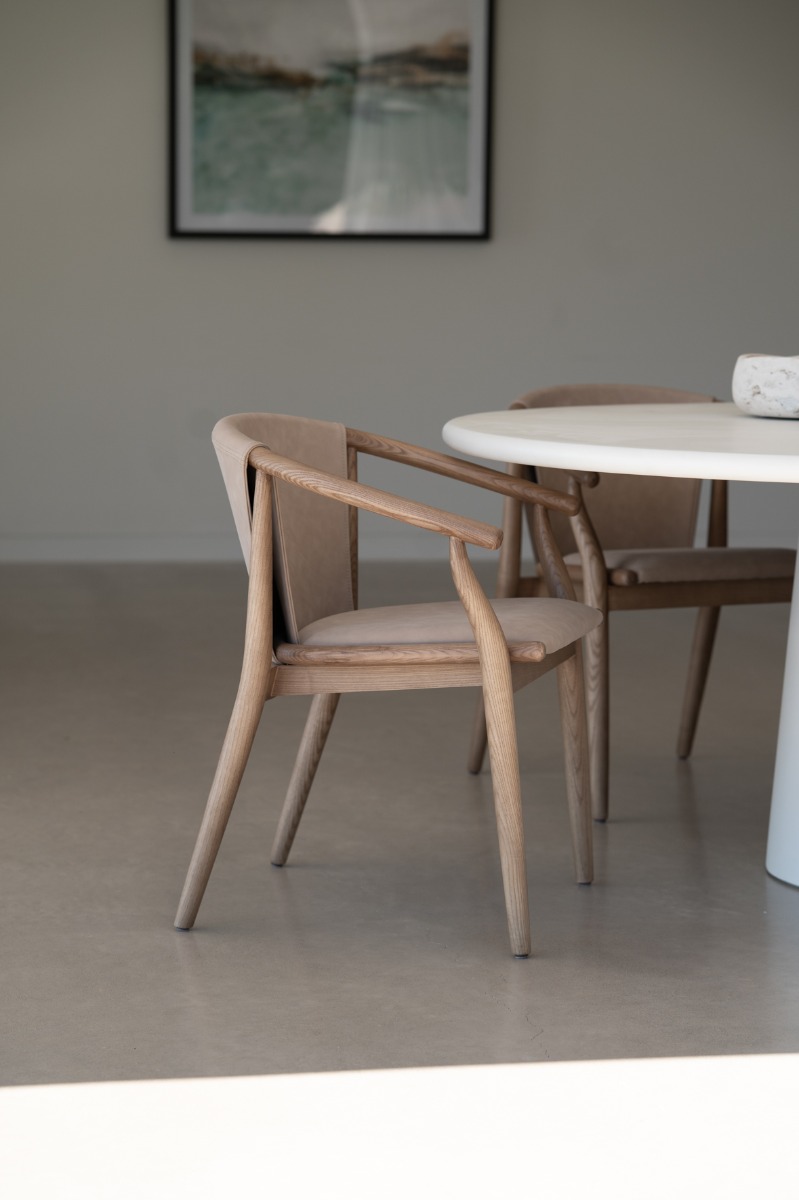 Enzo Dining Chair Light Khaki, Width 59cm x Depth 56cm x Height 76.5cm - Image 17
