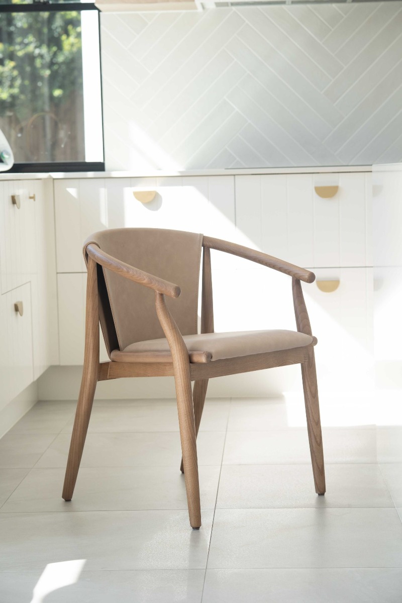 Enzo Dining Chair Light Khaki, Width 59cm x Depth 56cm x Height 76.5cm - Image 2