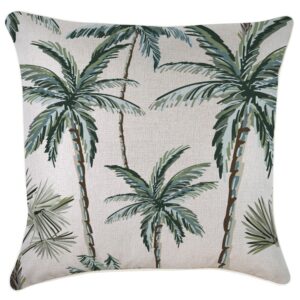 Outdoor Cushion With Piping Palm Tree Paradise Natural 60cm x 60cm