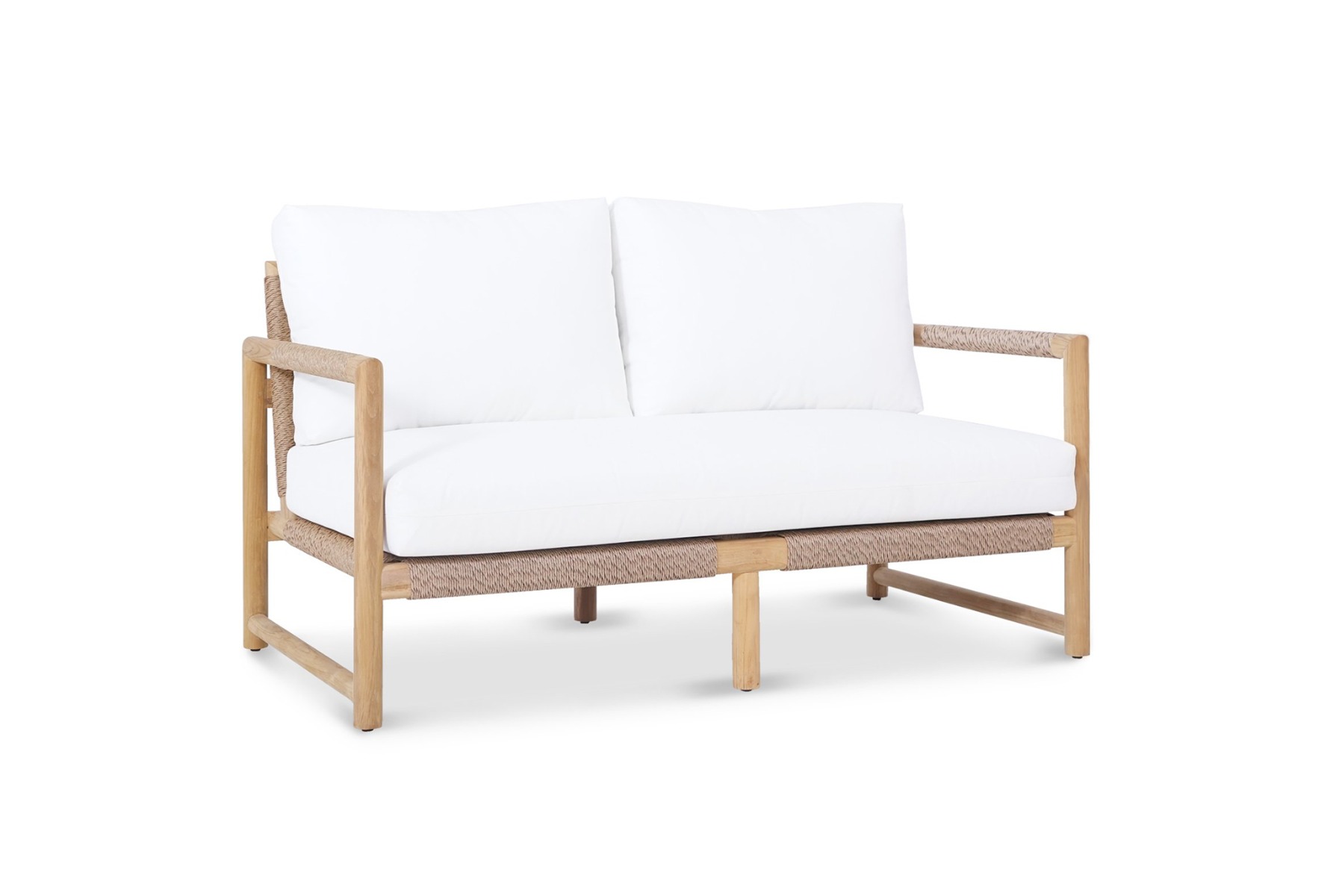 Esperance Solid Teak Frame Outdoor Lounge Sofa Armchair, Sunbrella White Cushion (RRP $3999) - Image 2