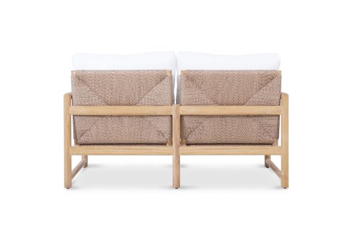 Esperance Solid Teak Frame Outdoor Lounge Sofa Armchair, Sunbrella White Cushion (RRP $3999) - Image 4