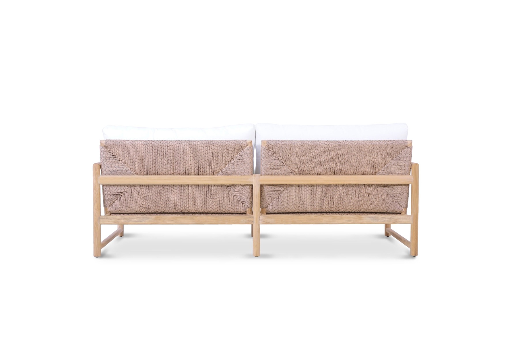 Esperance Solid Teak Frame Outdoor Lounge Sofa Armchair, Sunbrella White Cushion (RRP $5499) - Image 4
