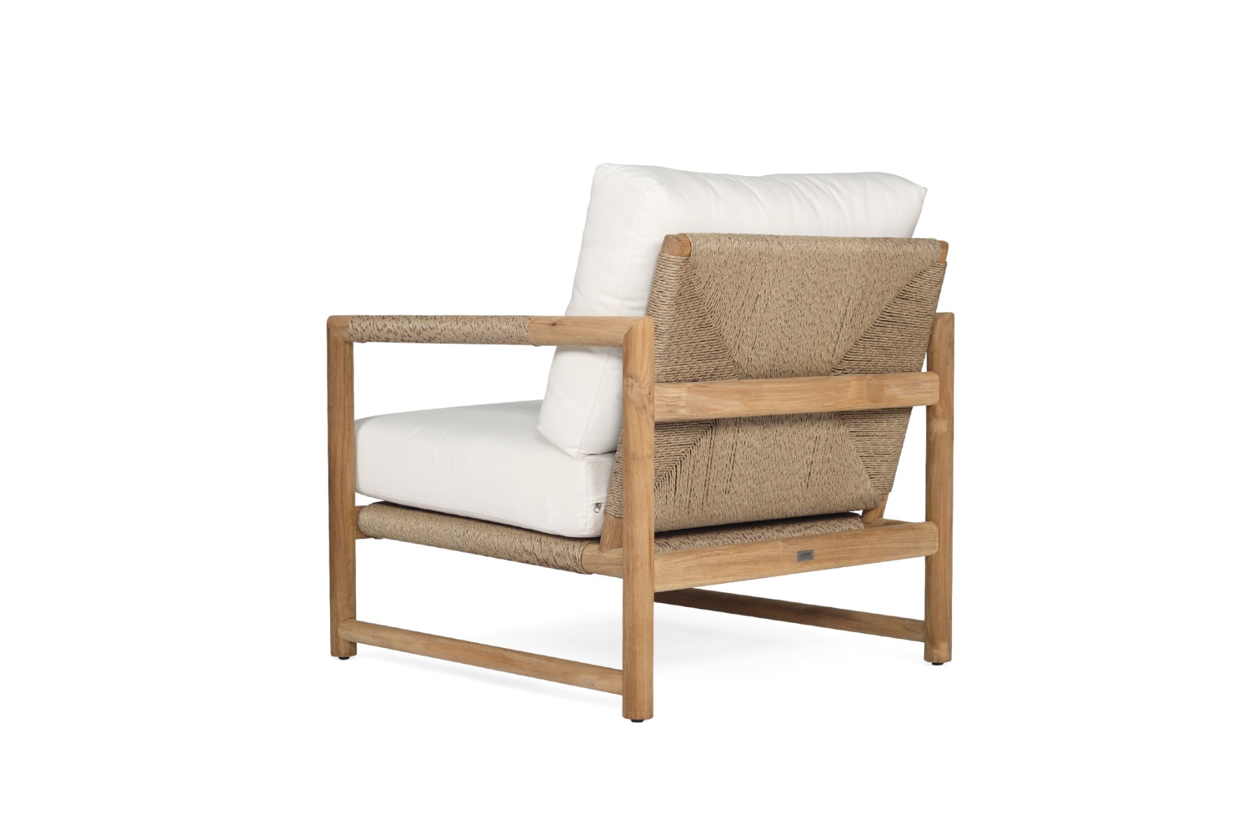 Esperance Solid Teak Frame Outdoor Lounge Sofa Armchair, Sunbrella White Cushion (RRP $2499) - Image 4