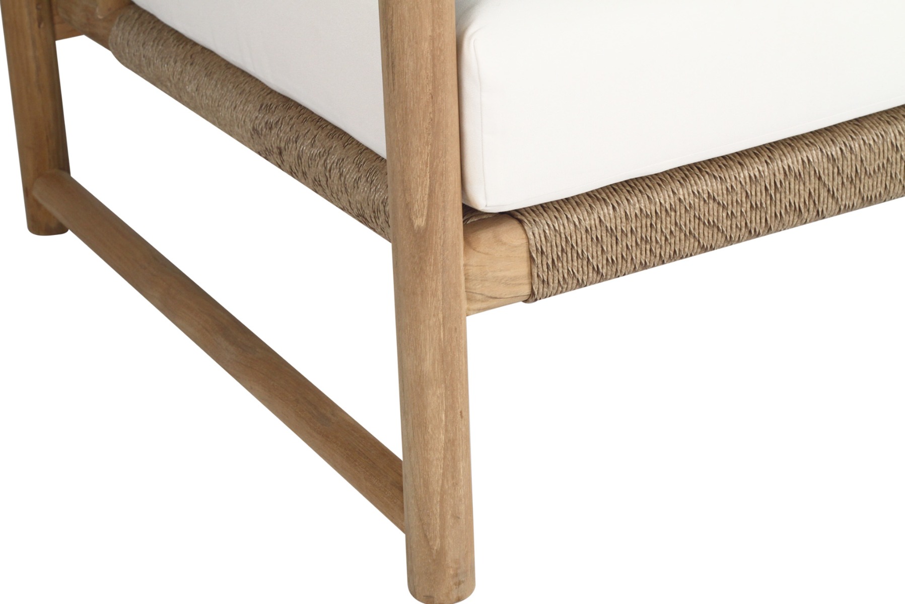 Esperance Solid Teak Frame Outdoor Lounge Sofa Armchair, Sunbrella White Cushion (RRP $2499) - Image 7