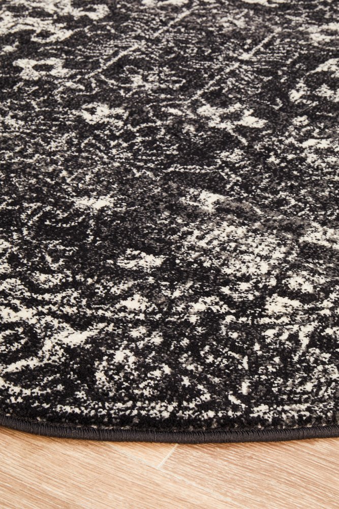 Evoke 252 Hamptons Style Indoor Rug Charcoal Round - Image 5