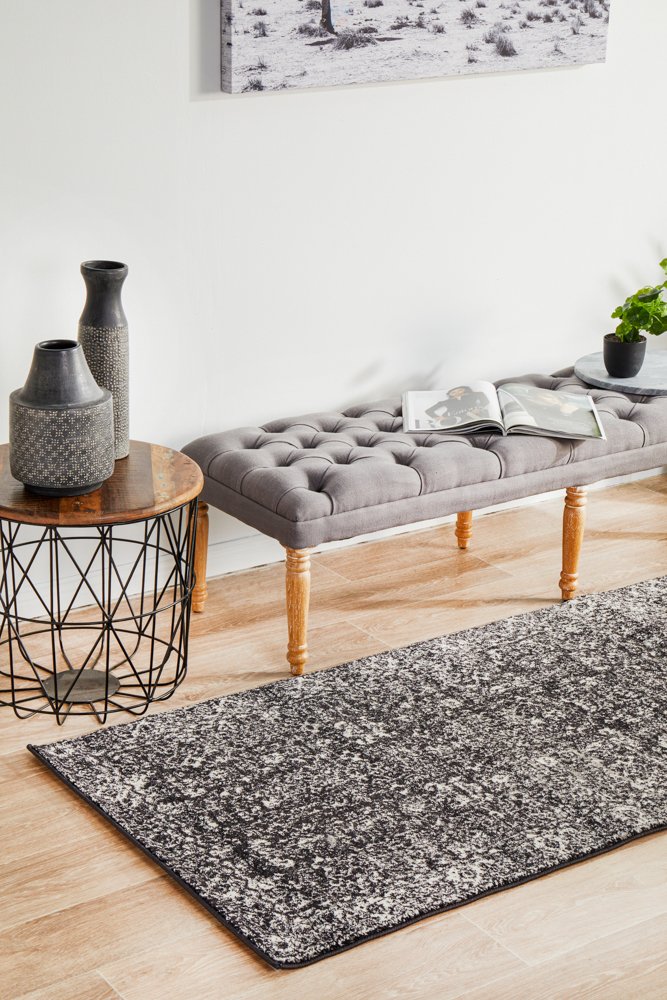 Evoke 252 Hamptons Style Indoor Rug Charcoal Runner - Image 2