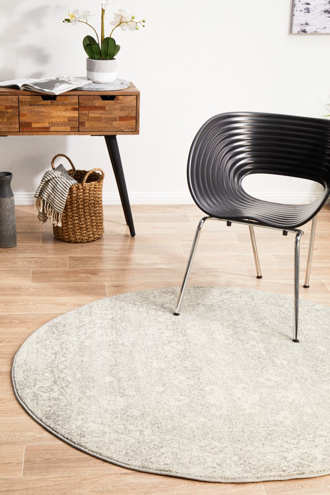 Evoke 252 Hamptons Style Indoor Rug Silver Round - Image 3