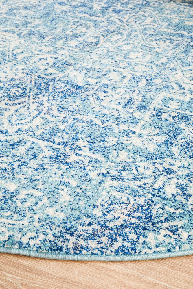 Evoke 253 Hamptons Style Indoor Rug Blue Round - Image 5