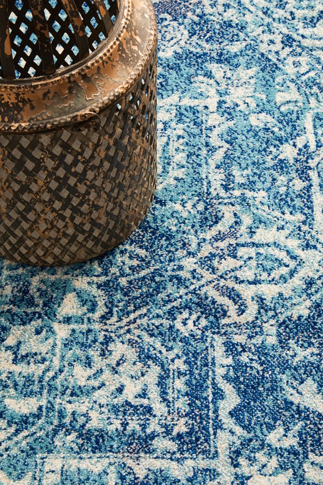 Evoke 253 Hamptons Style Indoor Rug Blue Round - Image 8
