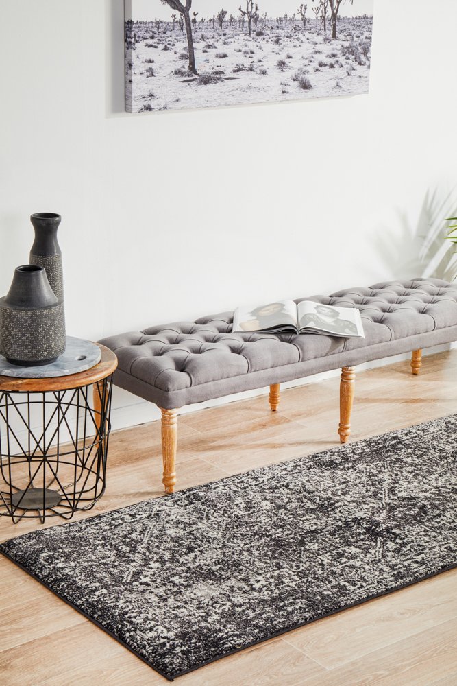 Evoke 253 Hamptons Style Indoor Rug Charcoal Runner - Image 2