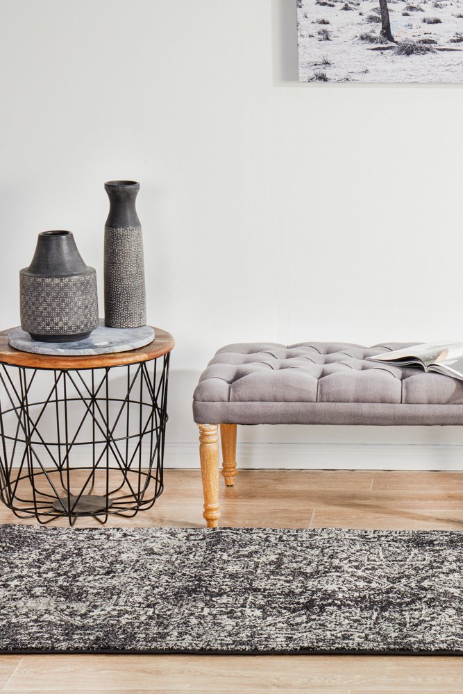 Evoke 253 Hamptons Style Indoor Rug Charcoal Runner - Image 3