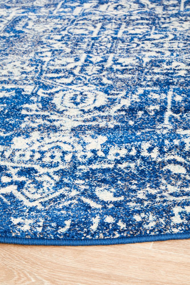 Evoke 253 Hamptons Style Indoor Rug Navy Round - Image 5