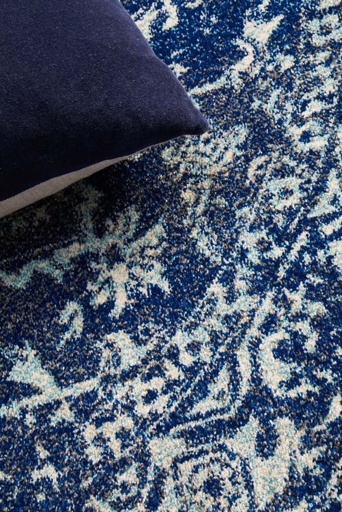 Evoke 253 Hamptons Style Indoor Rug Navy Round - Image 8