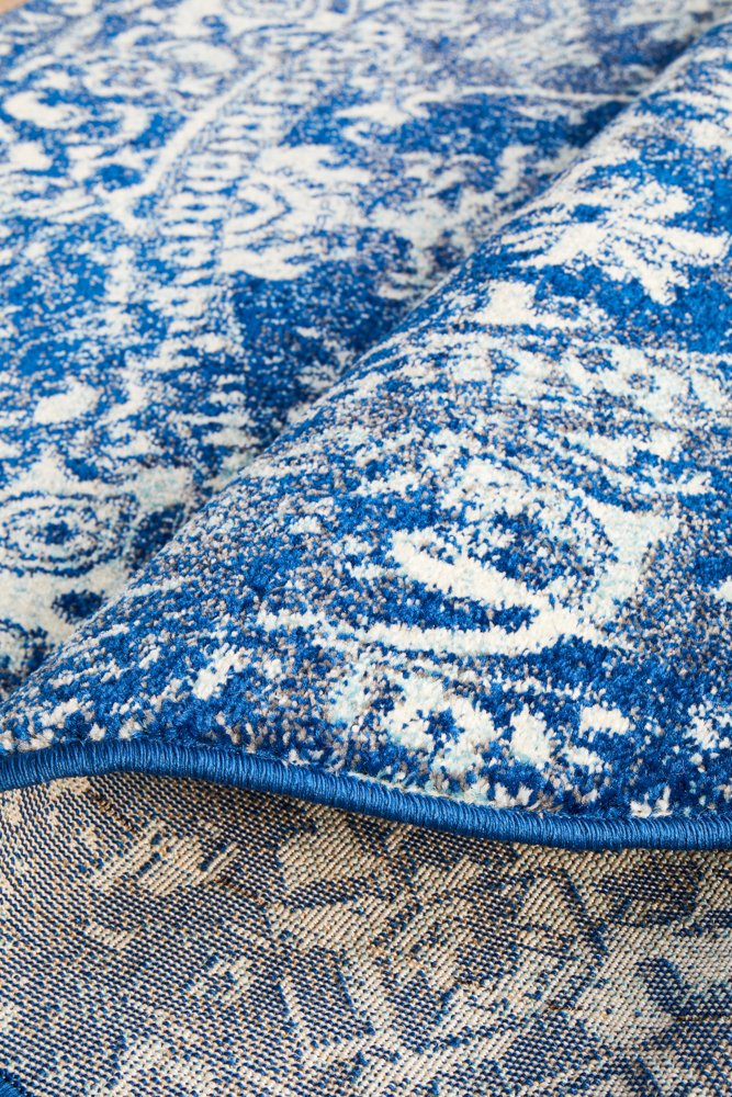 Evoke 253 Hamptons Style Indoor Rug Navy Round - Image 9