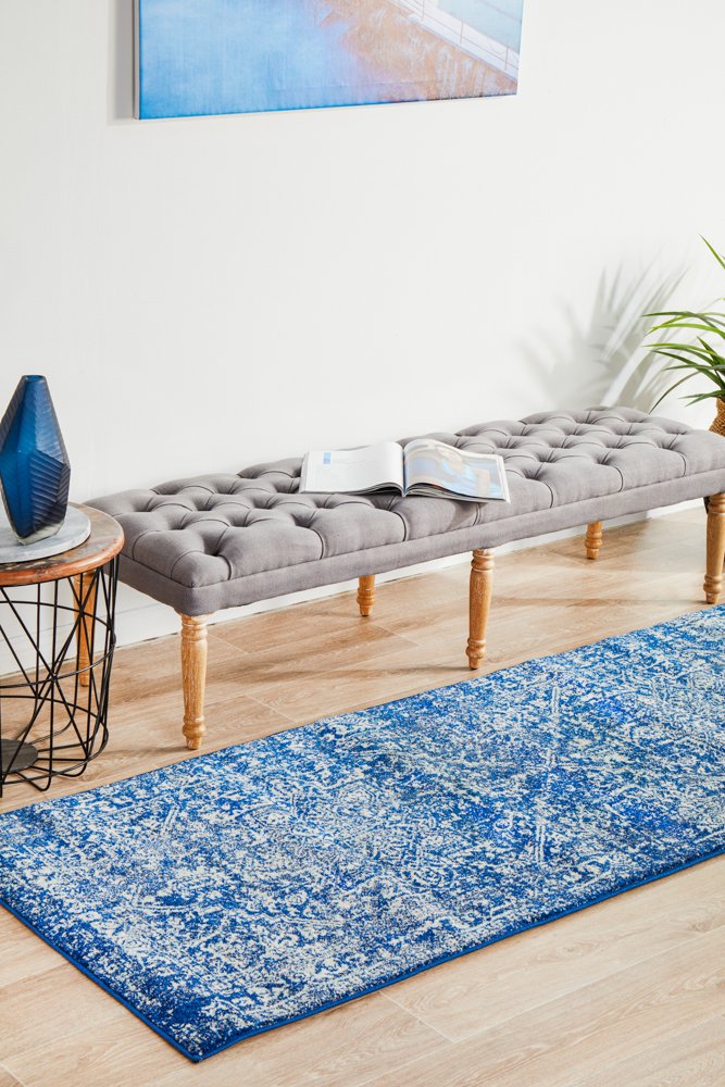 Evoke 253 Hamptons Style Indoor Rug Navy Runner - Image 2