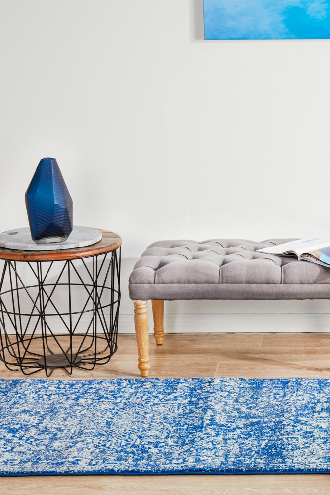 Evoke 253 Hamptons Style Indoor Rug Navy Runner - Image 3