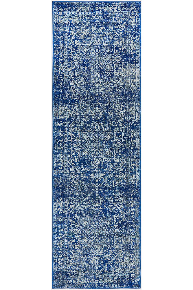Evoke 253 Hamptons Style Indoor Rug Navy Runner - Image 4