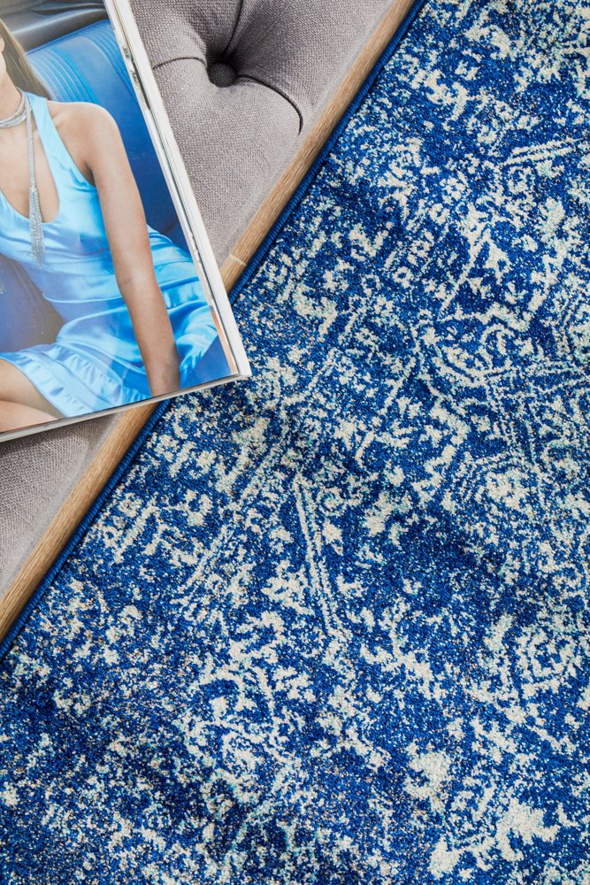 Evoke 253 Hamptons Style Indoor Rug Navy Runner - Image 8