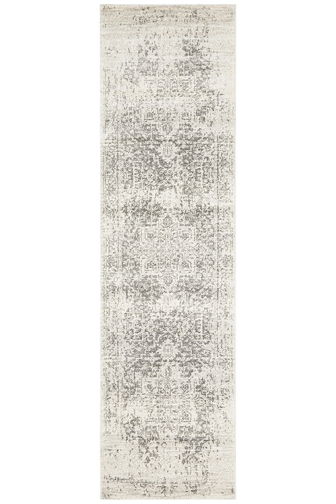 Evoke 253 Hamptons Style Indoor Rug White Silver Runner - Image 2