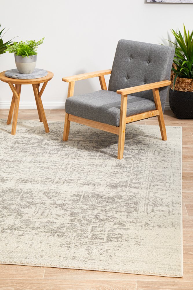Evoke 253 Hamptons Style Indoor Rug White Silver - Image 3